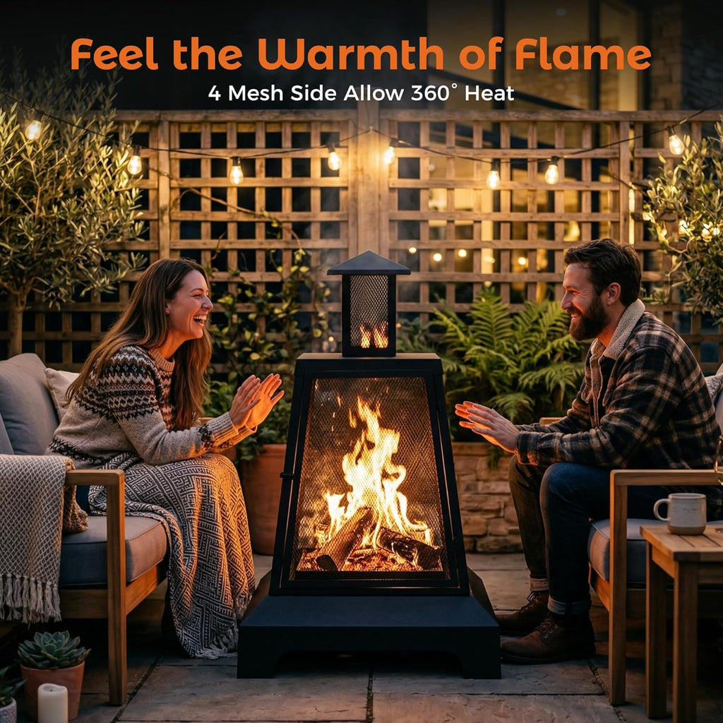 28 inch Fire Pit Outdoor, Outdoor Wood Burning Fire Pit Large, Firepits for Outside Patio, Garden, Backyard