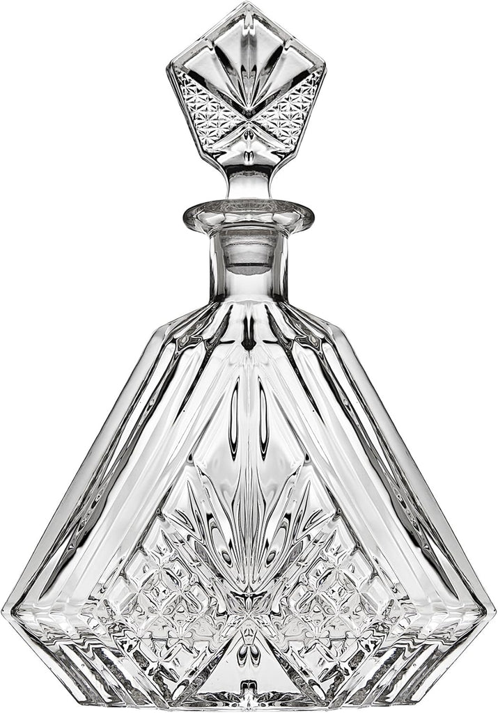 Whiskey Decanter for Liquor Scotch Bourbon or Wine, Irish cut Triangular - 750ml