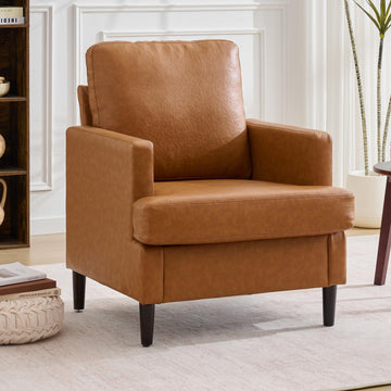 Mid-Century Accent Chair, Brown Armchair Living Room Chairs