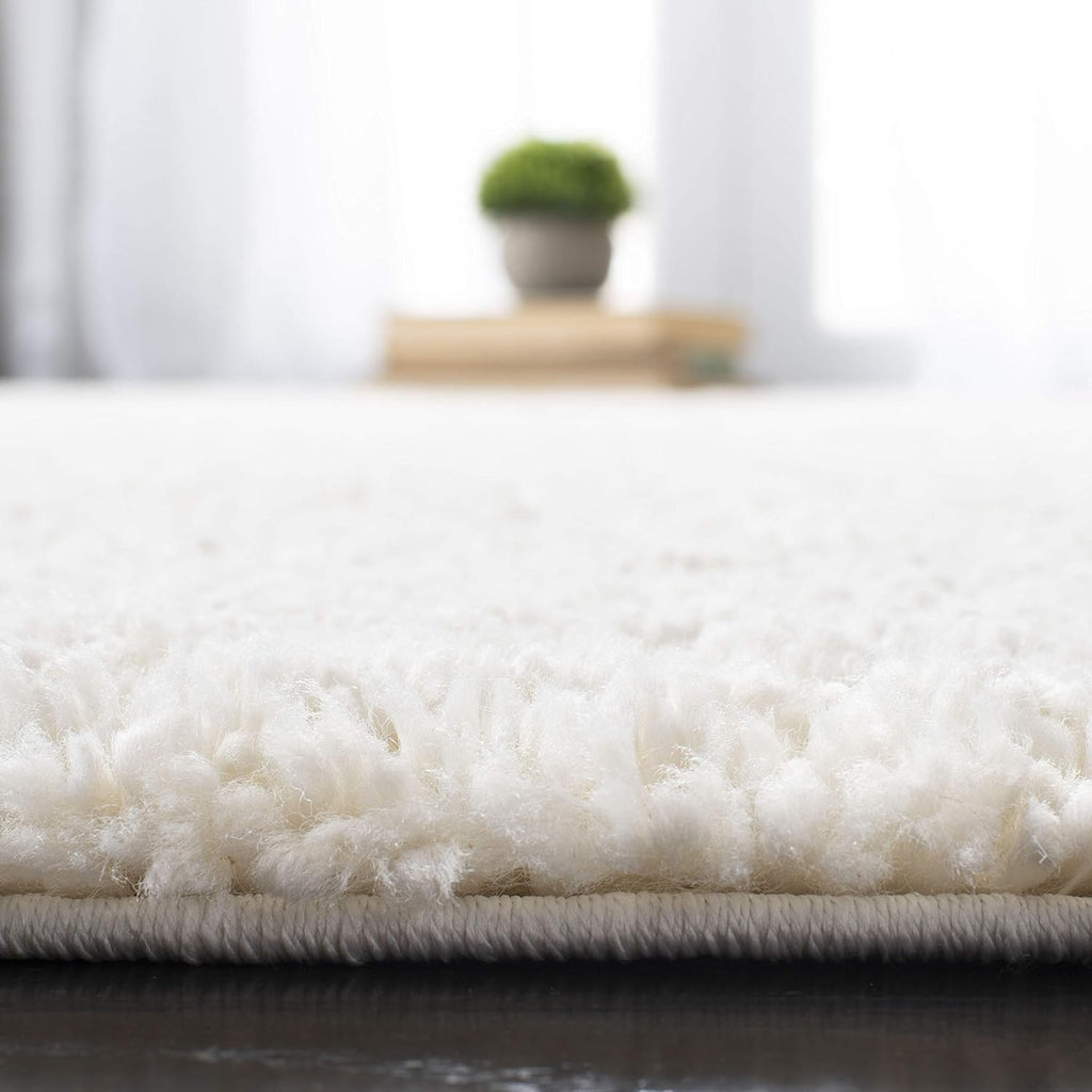 August Shag X-Large Area Rug - 12' x 15', Ivory, Solid Design, Non-Shedding & Easy Care, 1.2-inch Thick