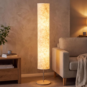 Remote Control Fabric Floor Lamp, Dimmable 3 Color Temperatures