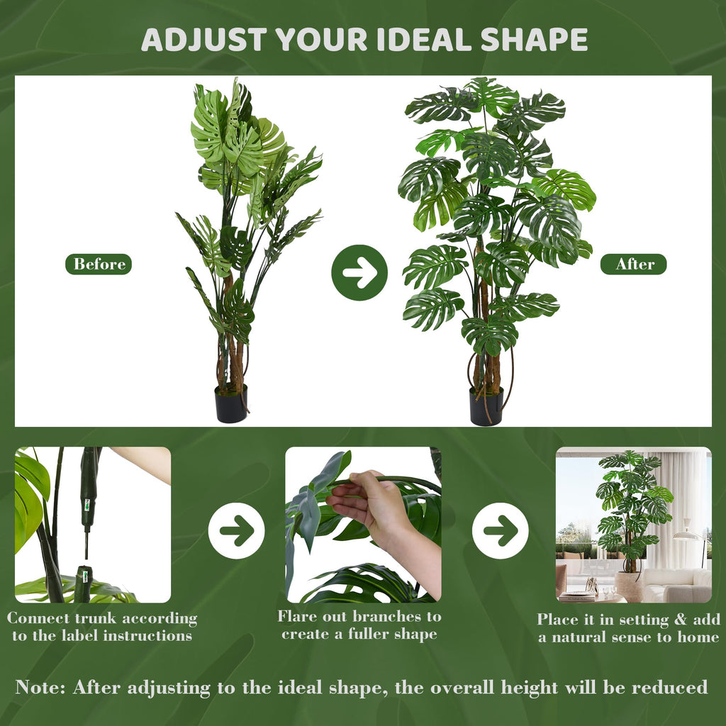 Artificial Monstera Deliciosa Tree 7FT with 23 Split Leaves
