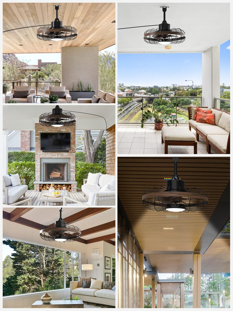 18 Inch Ceiling Fan Smart APP & Remote Control, 6 Speeds, 3 Color Temperatures, Gazebo Lights Outdoor Ceiling Fans for Patio Waterproof,Porch