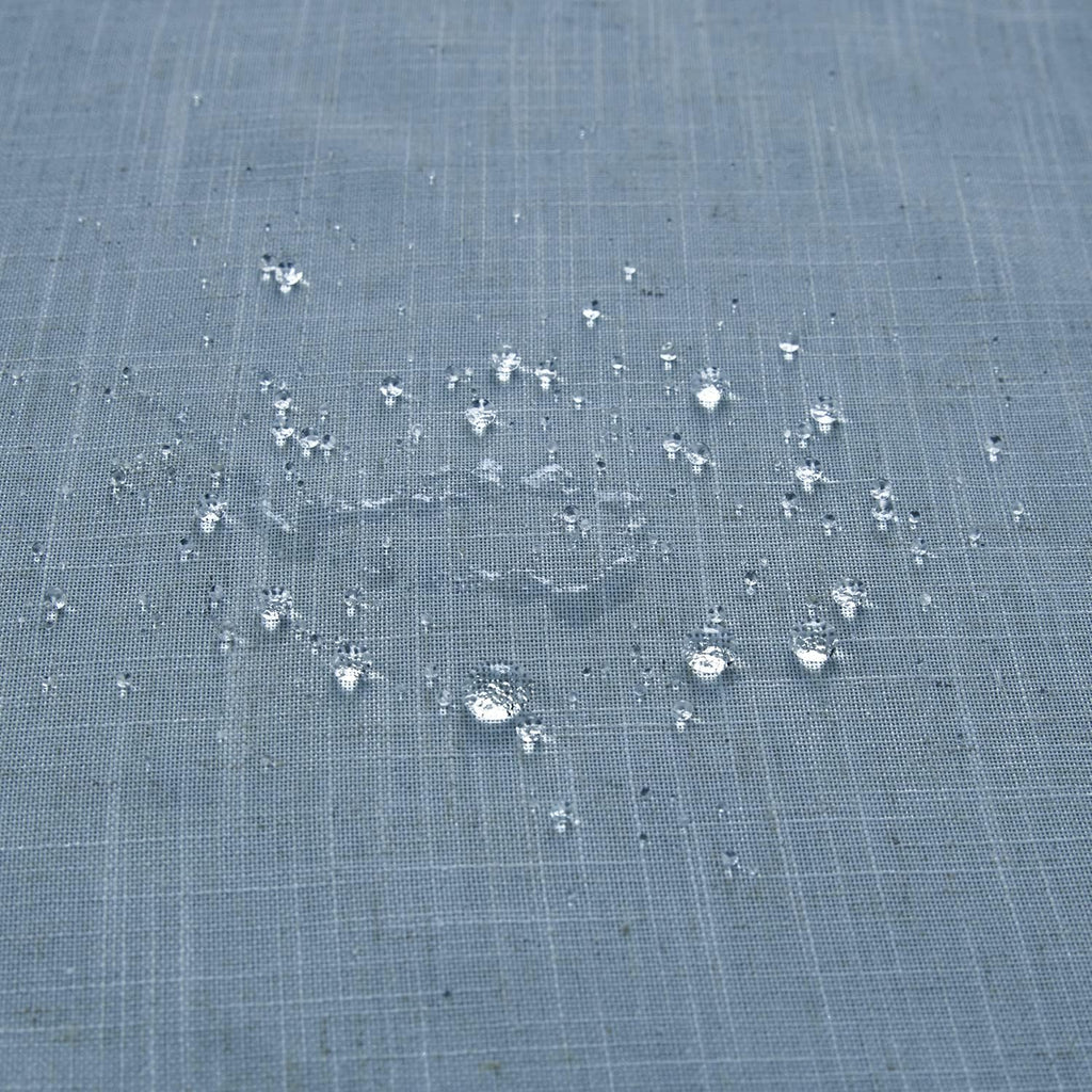 Light Blue Shower Curtain Liner Linen Fabric Waterproof Washable Pretty Boho Vintage Shower Curtains Decor with