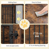 27.2" Dog Crate Furniture with Barn Door, Heavy Duty Dog Kennel Indoor with 2 Doors