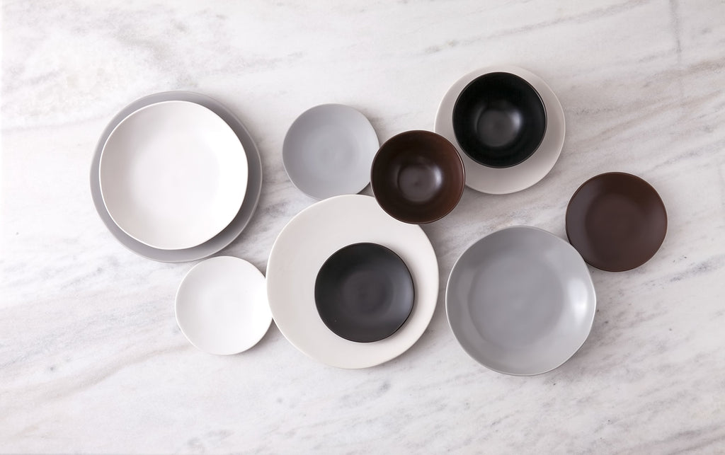 Vitraluxe Dinnerware Heirloom Matte Finish Rice Bowl 5.75-Inch, Charcoal, Set of 4