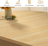 41 in-78 in Extendable Dining Room Table for 4-8, Round Expandable Kitchen Table with Fluted Base, Modern Farmhouse