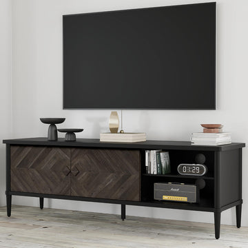 Lenia 63" Solid Acacia Wood TV Media Console for TV 65 70 75 Inch