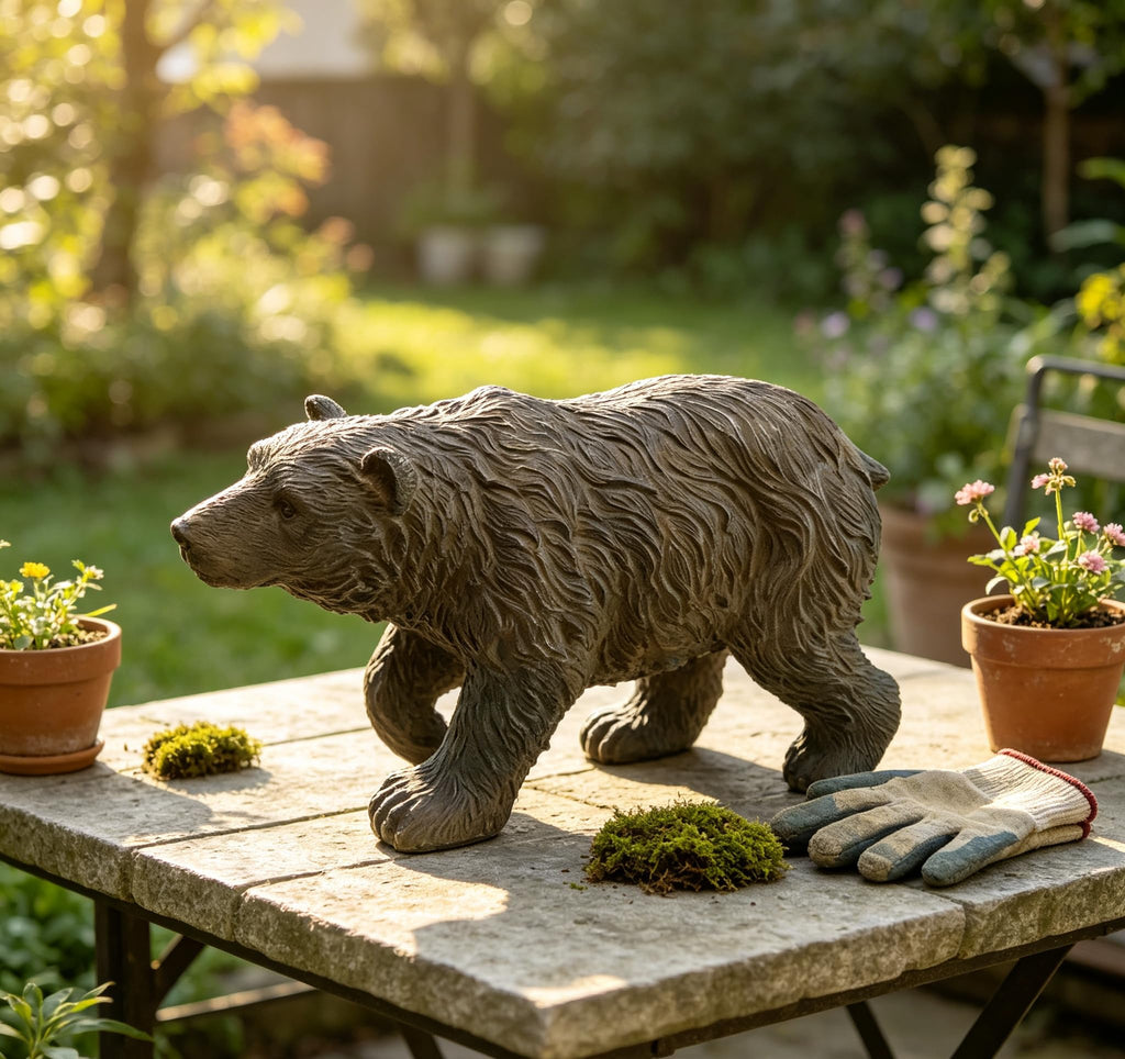 Rustic Bear Statue Shelf Decor