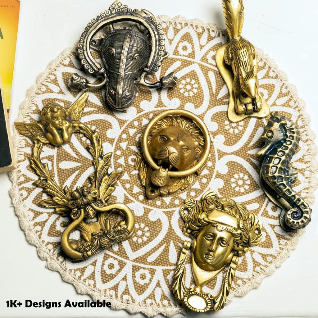 IndianShelf Solid Brass Camel Door Knocker for Main Door - Handmade Antique Style Front Door Hardware