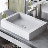 Voltaire Wide Rectangle Vessel Sink, Glossy White A131-B074CB3LKP