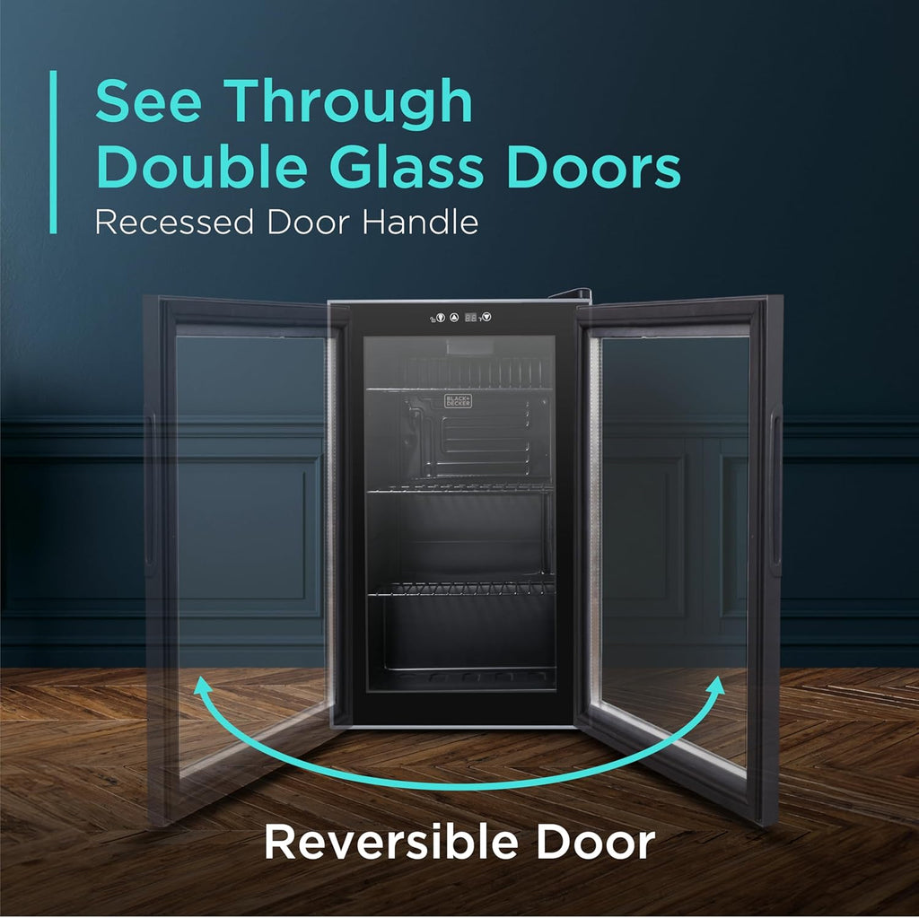 2.4 Cu. Ft. Beverage Cooler, Beverage Fridge with Double Pane Glass Door