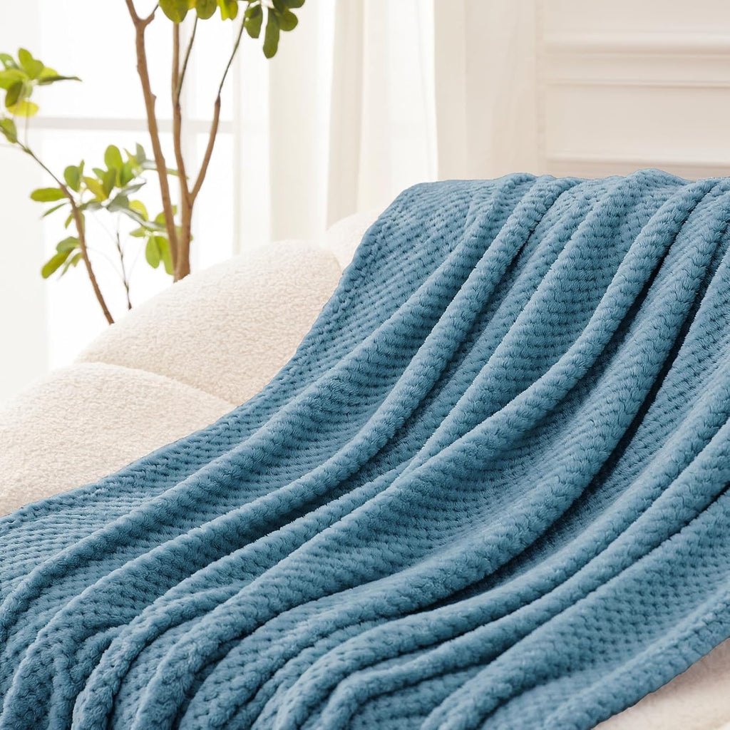 Fleece Throw Blanket Extra Large, Super Soft and Warm Blankets, Cozy, Fuzzy and Lightweight (Slate Blue, 50x70 Inches)