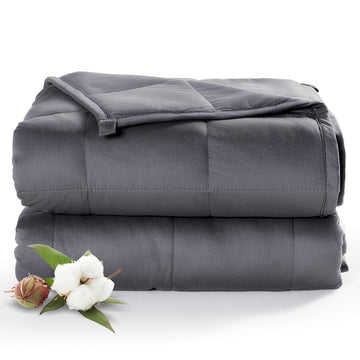 Cotton Weighted Blanket for Adults, Twin Size 48"x72" 12 lbs