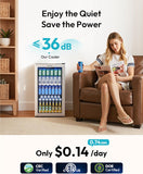 Mini Fridge 130 Can Beverage Refrigerator Cooler Glass Door for Soda Wine Beer, 