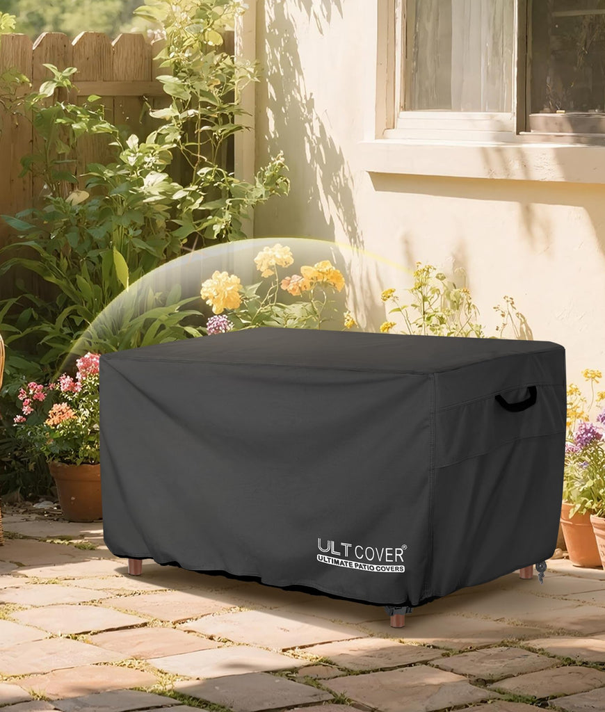 Waterproof Rectangular Gas Fire Pit Table Cover 42x24 inch, Black