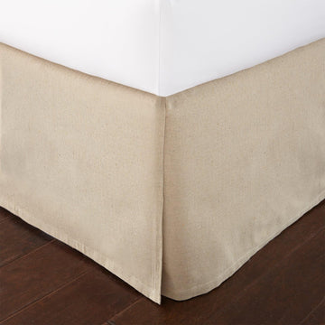 Queen Size Faux Linen Dust Ruffle, 16-inch Drop with Box Pleat