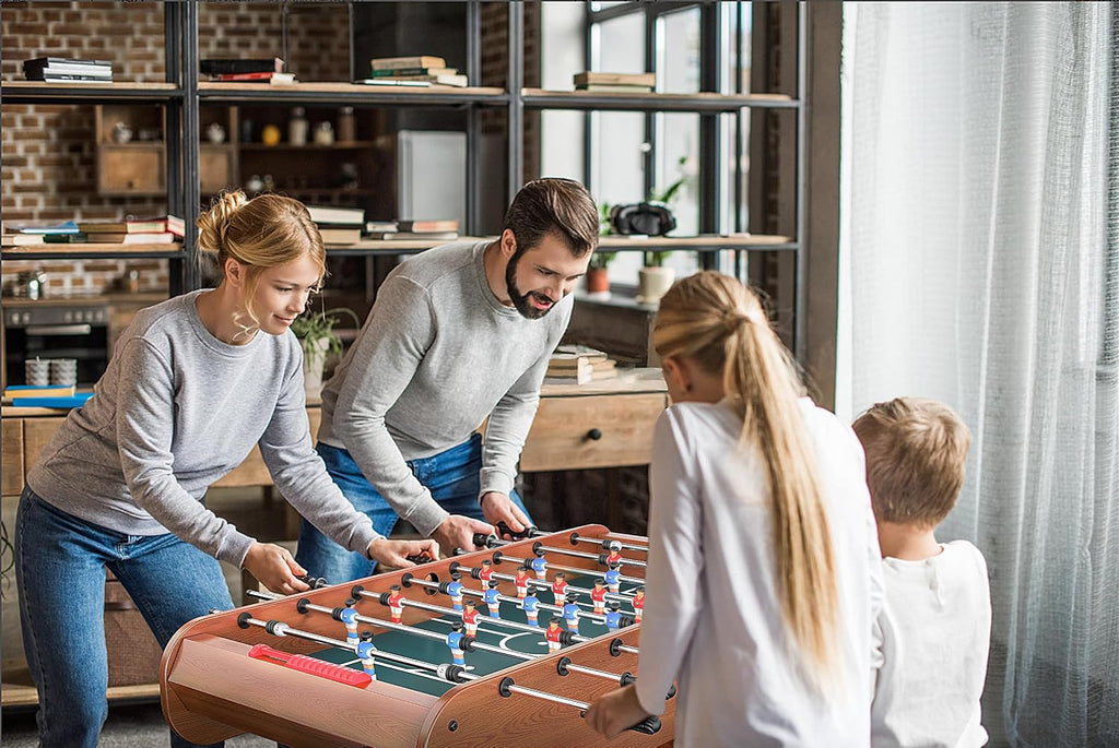 2-in-1 Multi Game Table, 53.5" Foosball Table, Air Hockey Table for Adult and Kids- Indoor Entertainment Center for Family Fun, Party