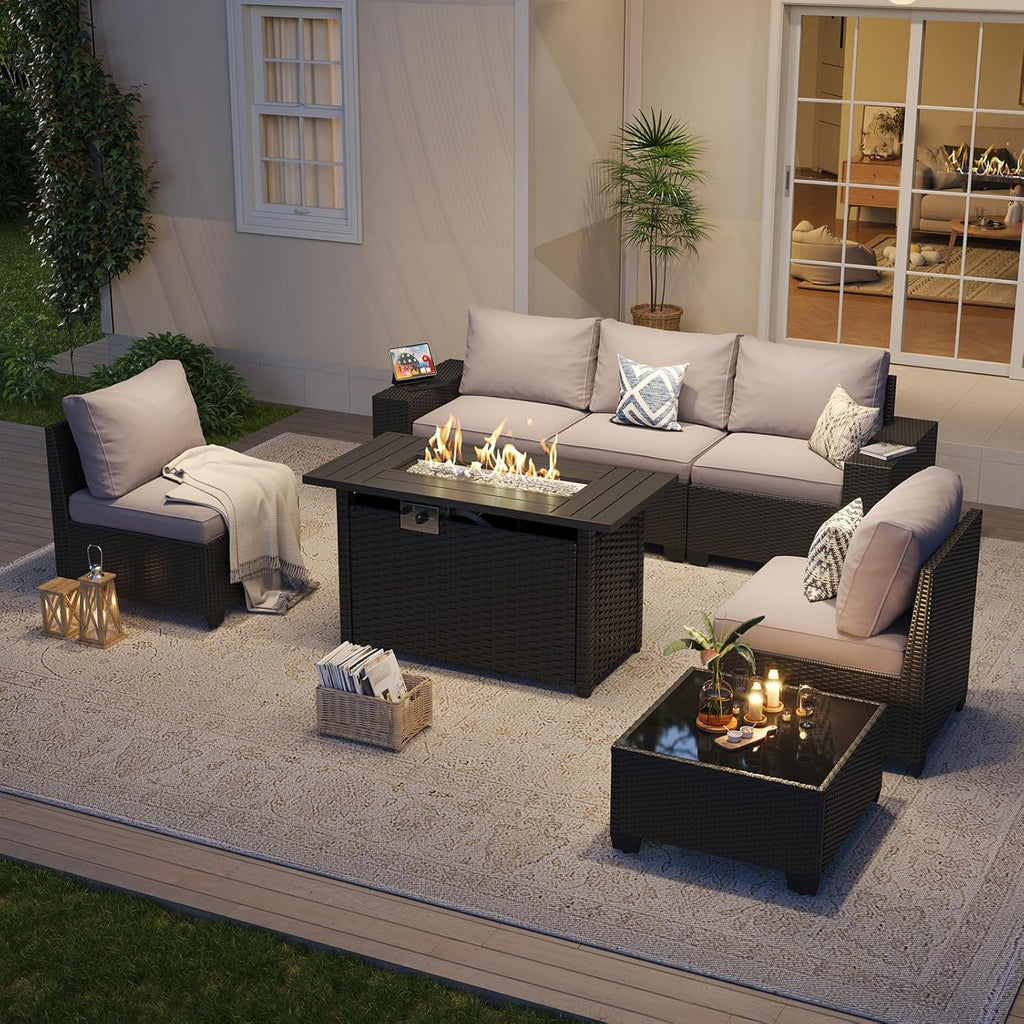 Outdoor Patio Furniture Set with 44'' Fire Pit Table