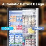 6 Cu.Ft Commercial Refrigerators, Display Fridge with Double-Tempered Glass Door