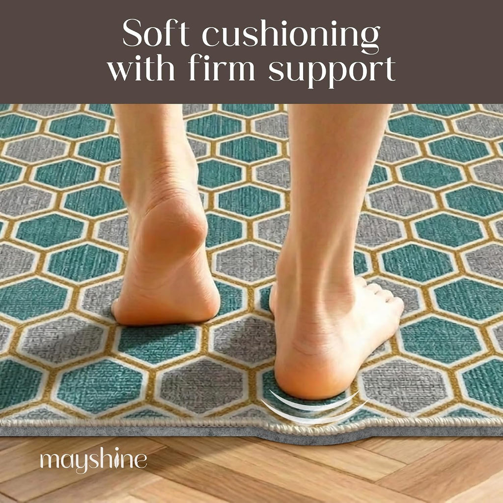 Non Slip Rug Pad 2x10 Feet, 4/25" Thick Felt Cushioned Rubber Rug Gripper Pad for Hardwood, Laminate, Stone, Tile - Set of 20