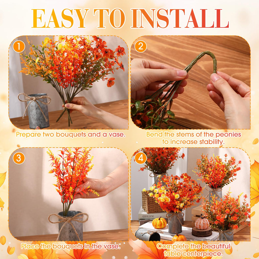6 Sets Artificial Fall Thanksgiving Centerpiece for Tables