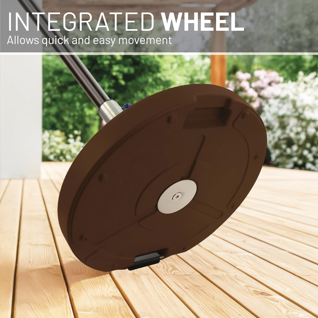 Fillable 120lb Capacity Commercial Free Standing Umbrella Base Heavy Duty, Umbrella Base with Wheels