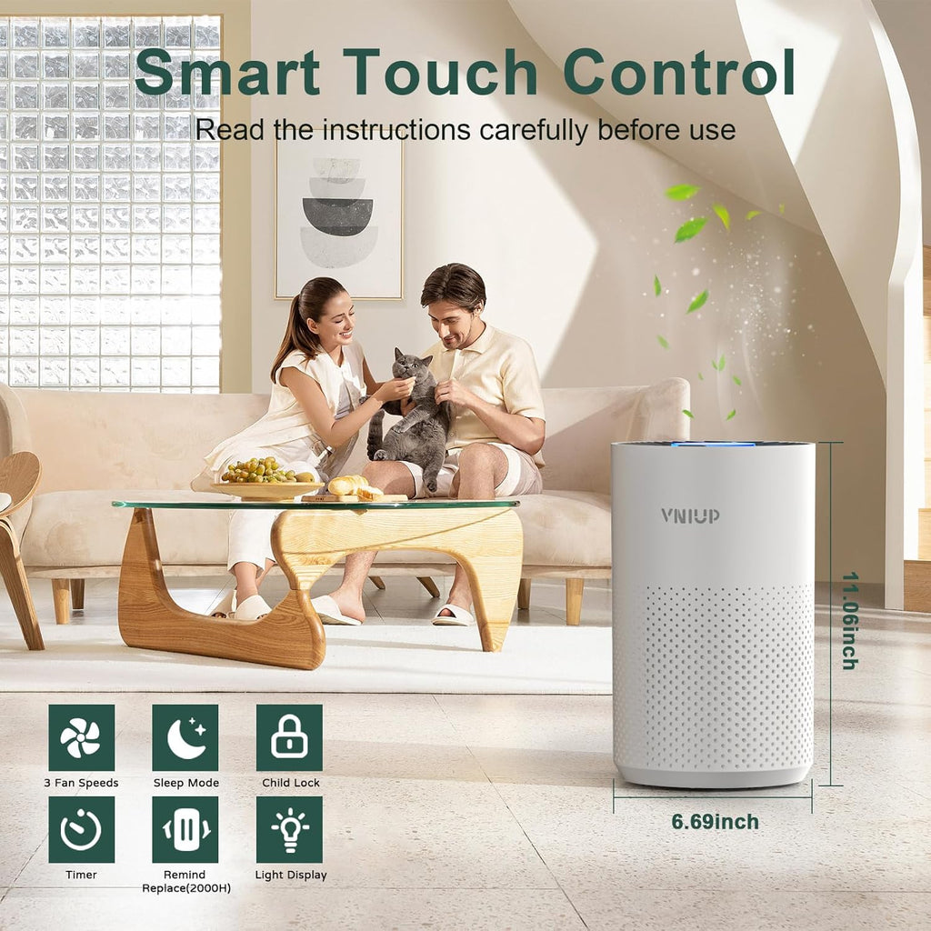 Air Purifiers for Bedroom Home up to 1350 ft² - H14 True HEPA Room Air Purifiers for Bedroom, with F