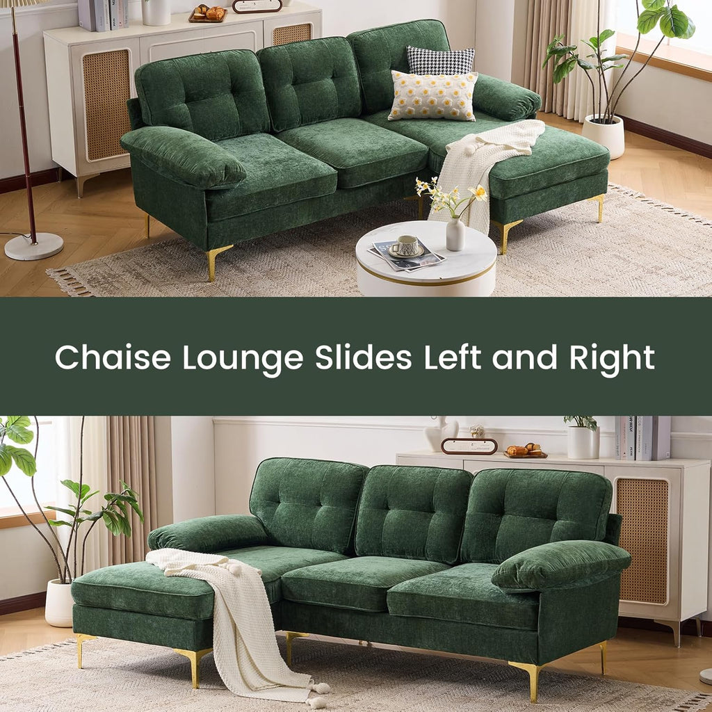Sectional Couches ,85" L-Shaped Sofas,Modern Couch with Deep Seats & Chaise Longue,Removable Sofa Pillows