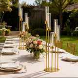 35in 4 Set Gold Candelabra Candle Centerpieces for Tables Candlesticks Holder Wedding Centerpieces Table Decorations