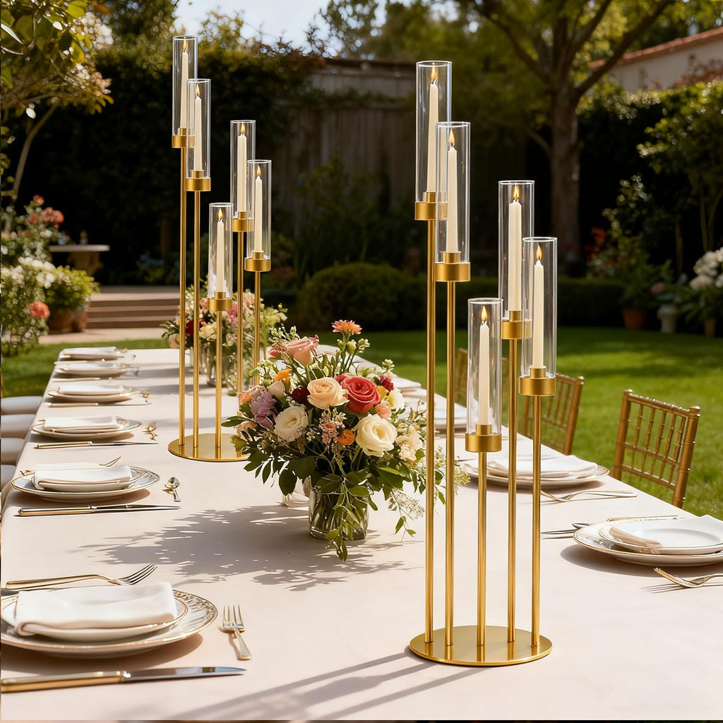 42.5in Gold Candle Holders for Table Centerpiece Candelabra Candlestick Holders Decor Wedding Centerpiece Table