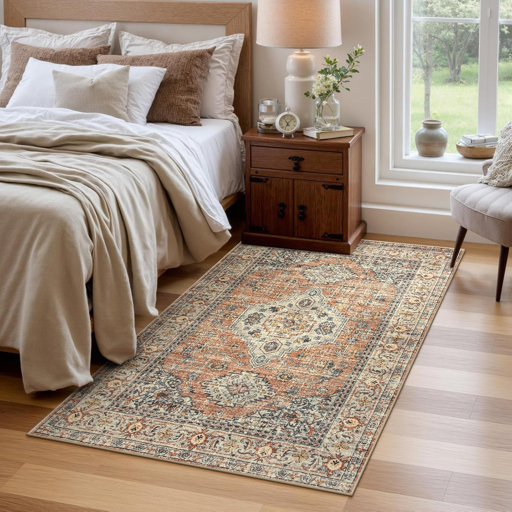 Oriental Washable Rug, 3x5 Rugs Living Room Entryway