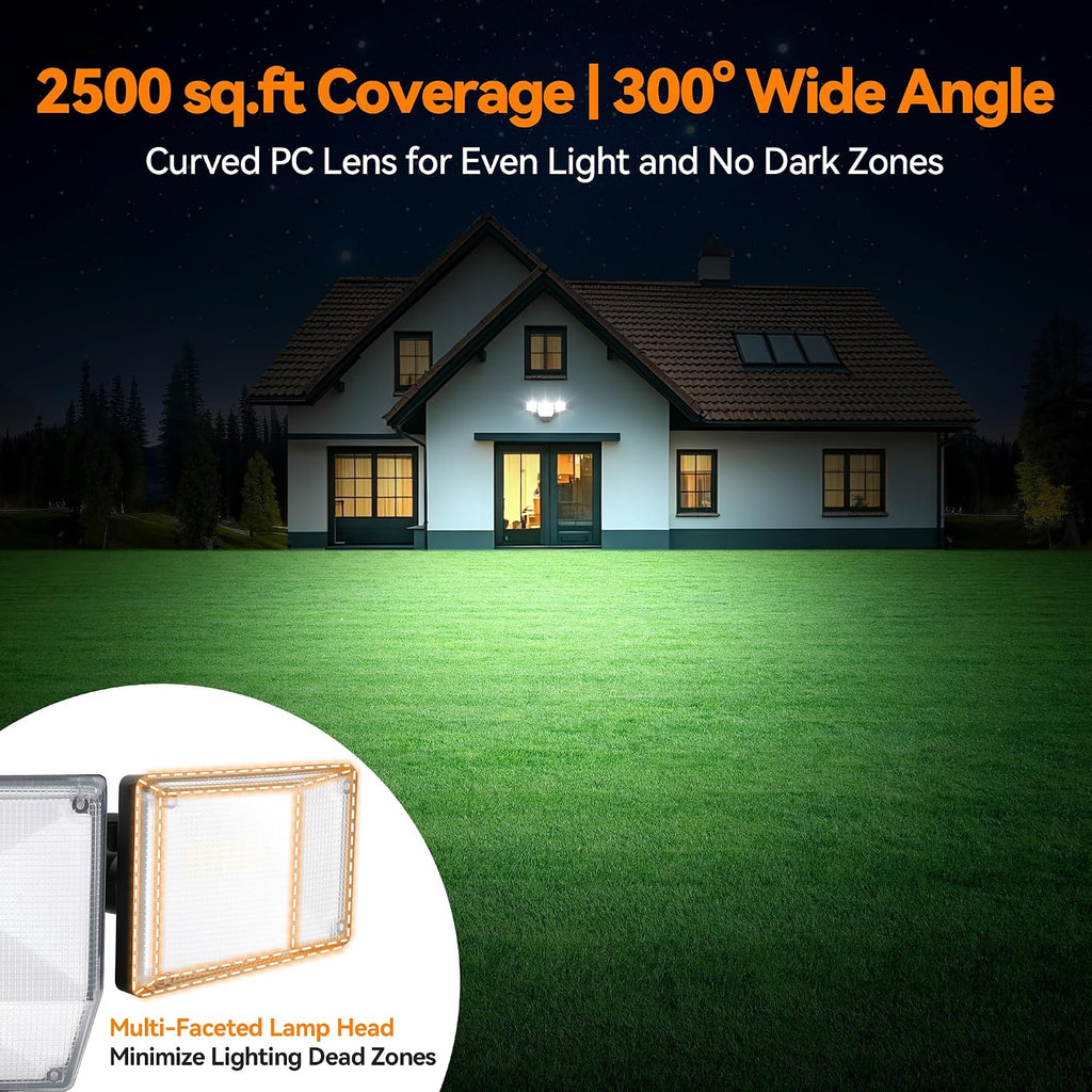 85W 10000LM Dusk to Dawn Outdoor Lighting, 4-Head Super Bright LED Flood Light, 5000K Daylight, IP65 Waterproof