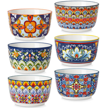 8 Oz Oven Safe Set of 6, Ceramic Baking Souffle Dishes