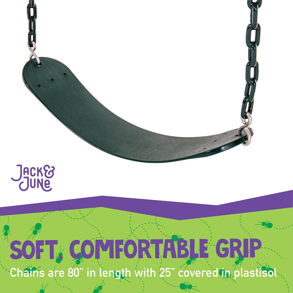 & June Green Belt Playset Swing with 80" Chains Made for 5' and 6' Deck Height