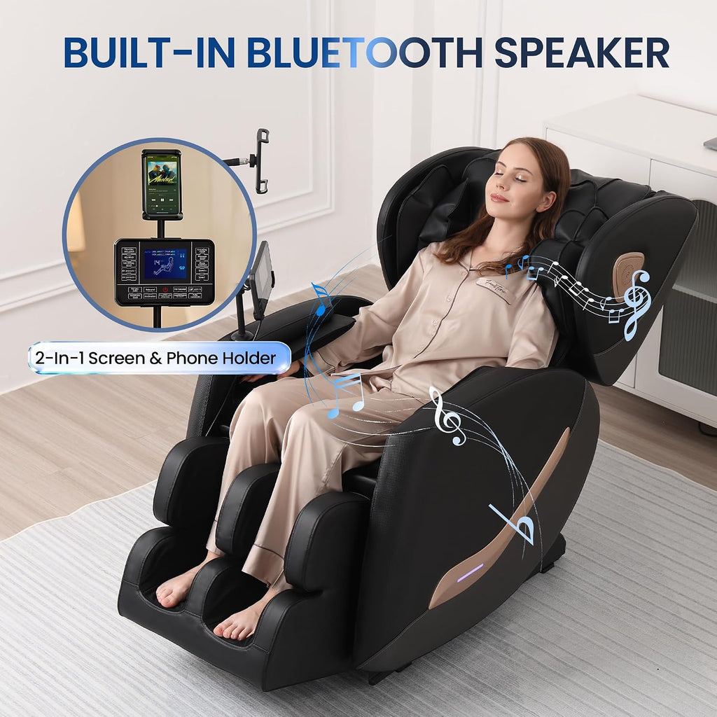 Massage Chair Full Body, Zero Gravity Massage Chair with 10 Fix Rollers, Massage Chairs Recliner with Heating