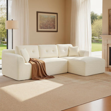 Boneless Couch, Modern Cloud Couch with Deep Seat, Corduroy Sofa for Living Room, Bedroom