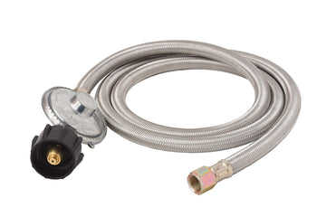 Universal QCC1 Low-Pressure Propane Regulator with Stainless Steel Braided Hose for Most LP Gas Grills, Heaters