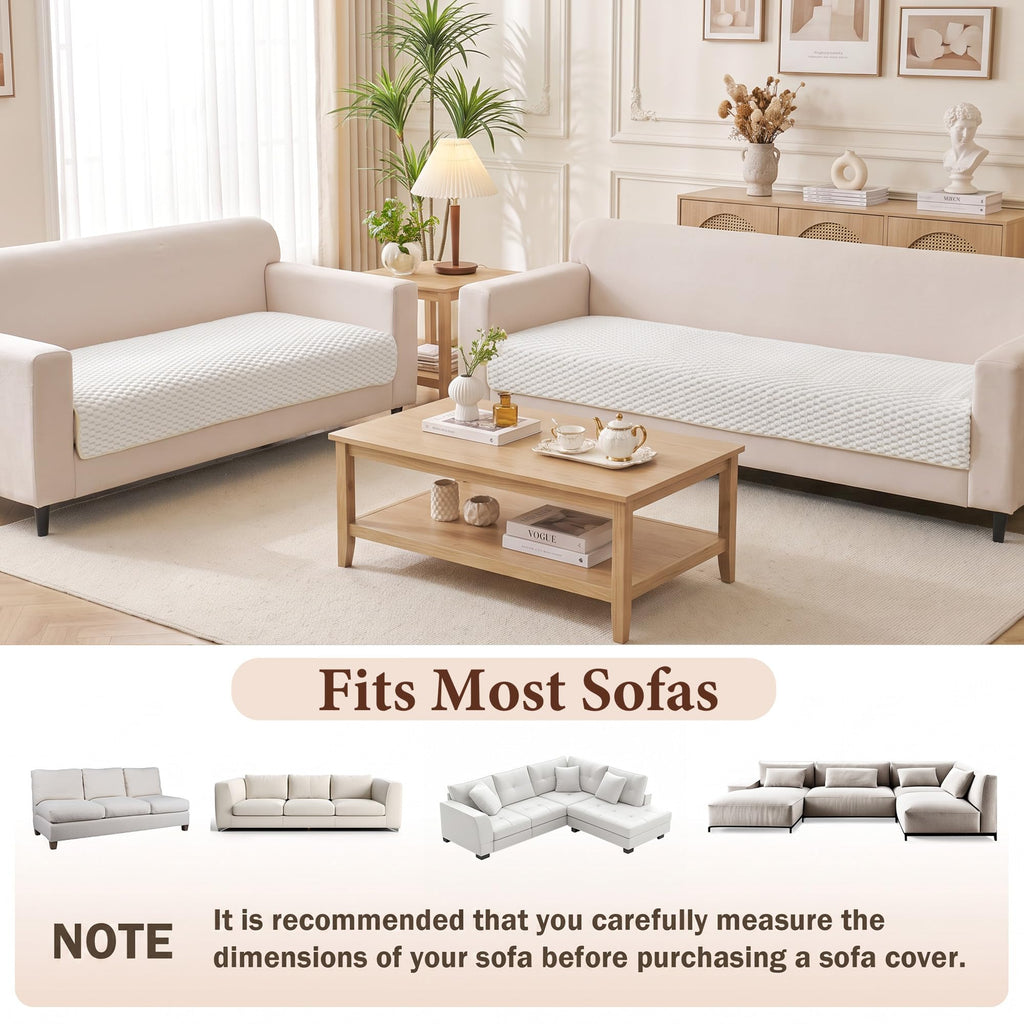 Sectional Couch Covers for Dogs Washable Sofa Cover, XXL Cream