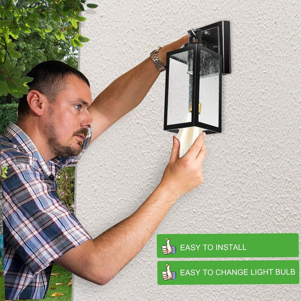 2-Pack 14'' Dusk to Dawn Outdoor Wall Light Fixtures, Exterior Lighting Fixtures Wall Mount