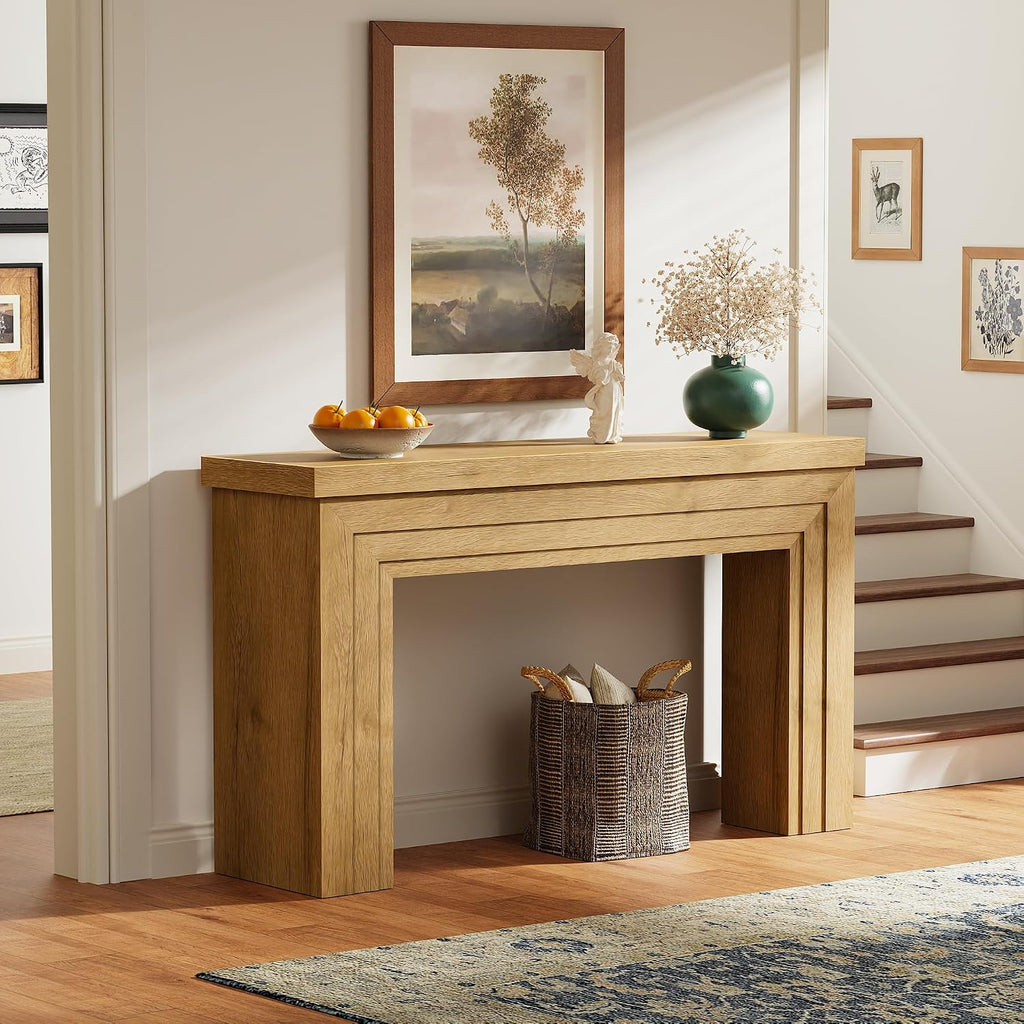 54 Inch Entryway Table, Retangular Console Table, Farmhouse Sofa Table Behind the Couch, Long for Entrance, Hallway