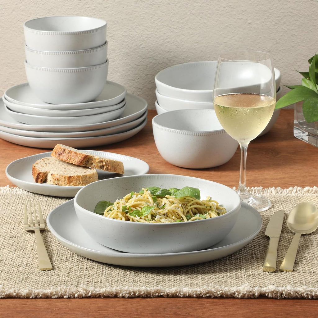 Menlo Park 16-Piece Pottery Clay Stoneware Dinnerware Set