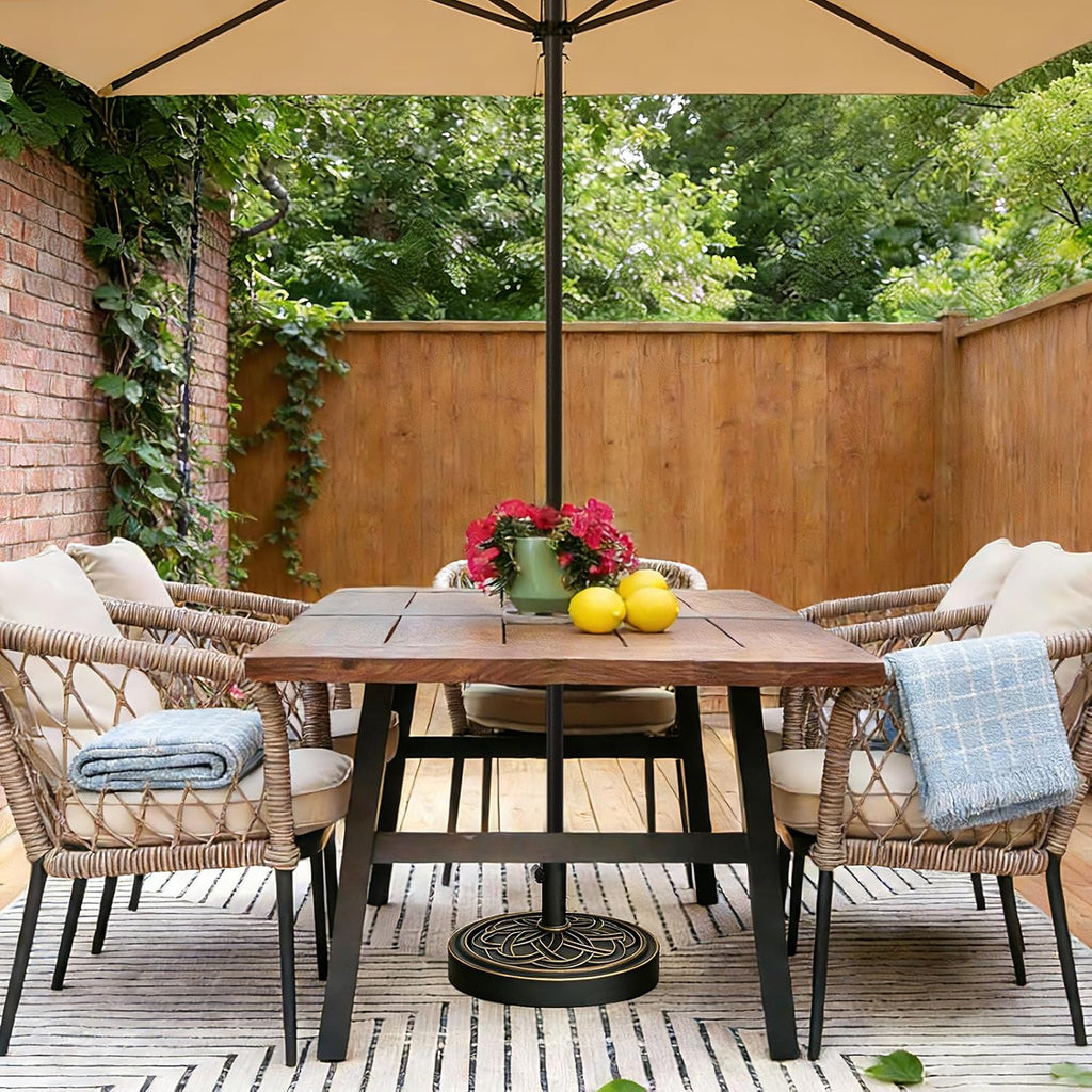 Patio Umbrella Base, 26.5lb Capacity Heavy Duty Design with Adjustable Pole Adapter Fits 1.5" to 2.1" Poles for