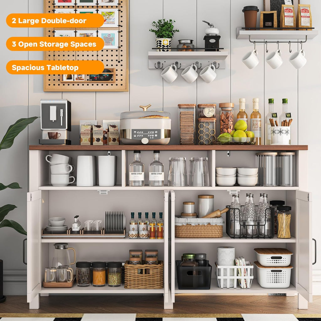 Buffet Sideboard with Storage Farmhouse with 4 Doors