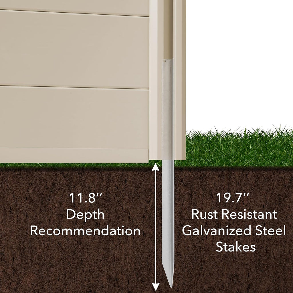 48" x 48" Privacy Screen - Outdoor Vinyl Fence Panel Enclosure for AC/Trash Bins/Pool Equipment - Tan