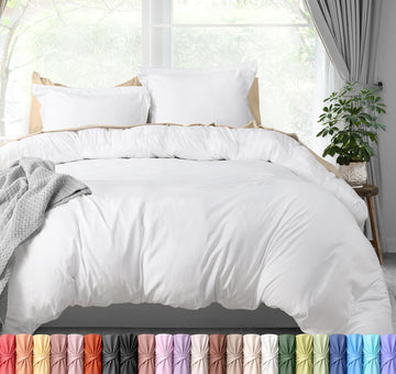 Duvet Cover - 3 Piece with Zipper Closure - 1 Comforter Cover & 2 Pillow Shams