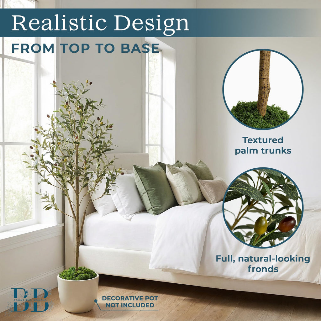 5ft Artificial Olive Tree with Insert Pot & Moss - Fake Indoor Plant