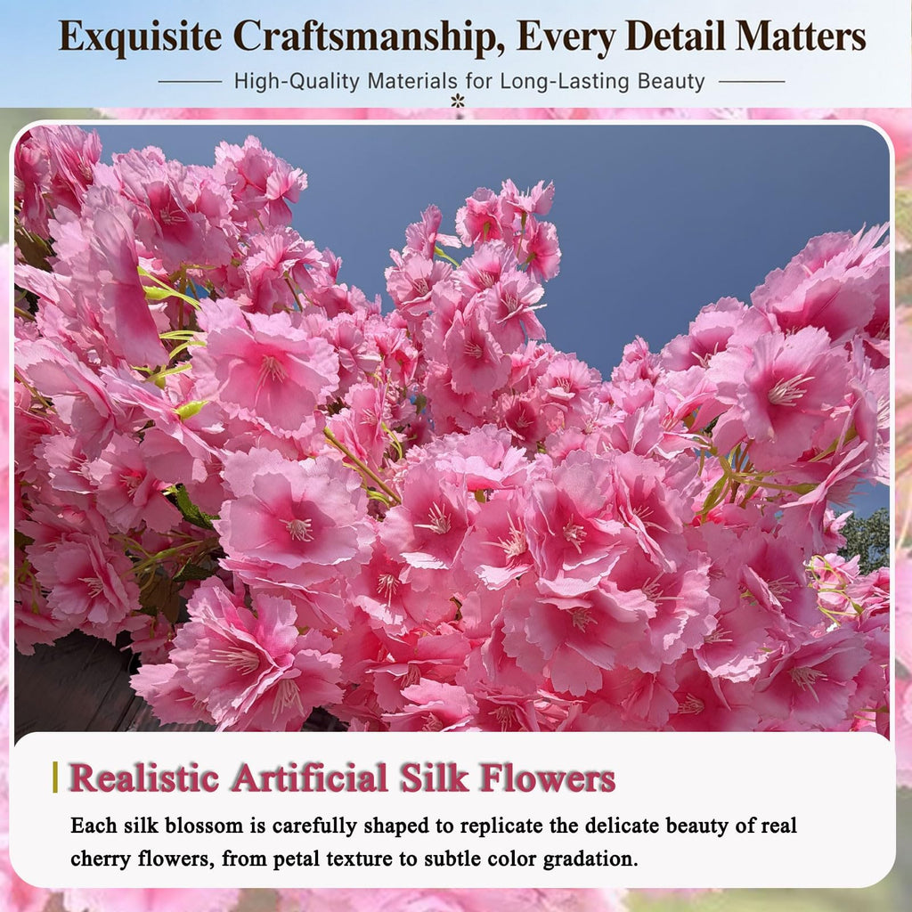 6.7FT Upgraded Artificial Cherry Blossom Trees, Pink Gradient Sakura Tree