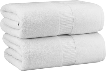 Luxury Hotel Bath Sheet - 2 Pack Oversized 100% Cotton Towels | Extra Large 40 x 80 inches - Premium 2 Ply Ringspun