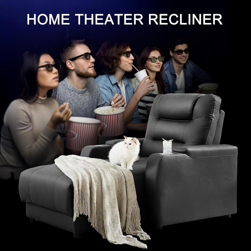 Home Theater Seating Oversized Recliner Chair Faux Leather Recliner Sofa Comfy Home Theater Chairs Power Loveseat